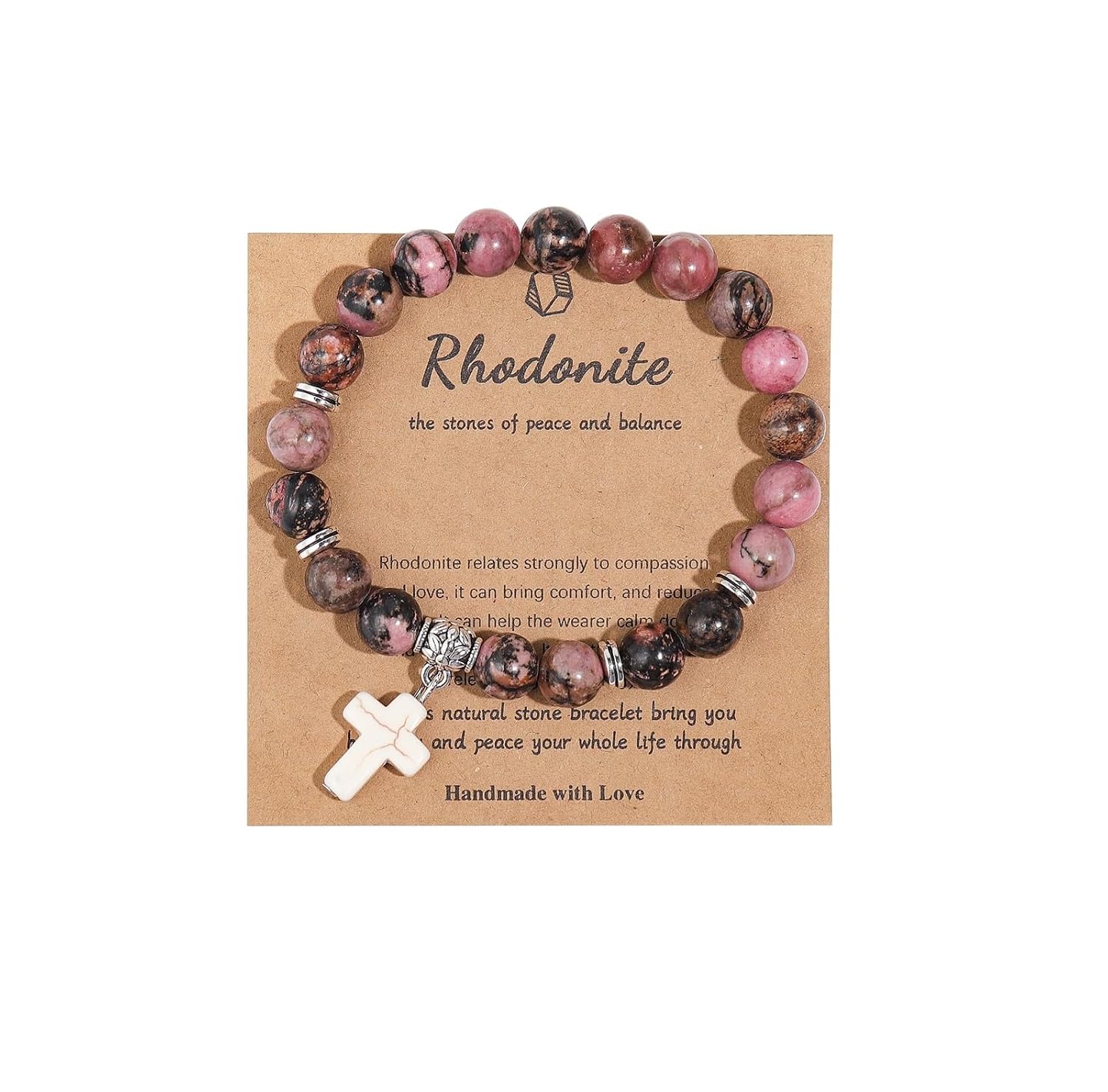 Christian Gifts for Women Men Cross Healing Crystal Bracelets Faith Easter Catholic Religious Jewelry Natural Stone Stretch Bracelets Stress Relief Anxiety Yoga Bracelet...