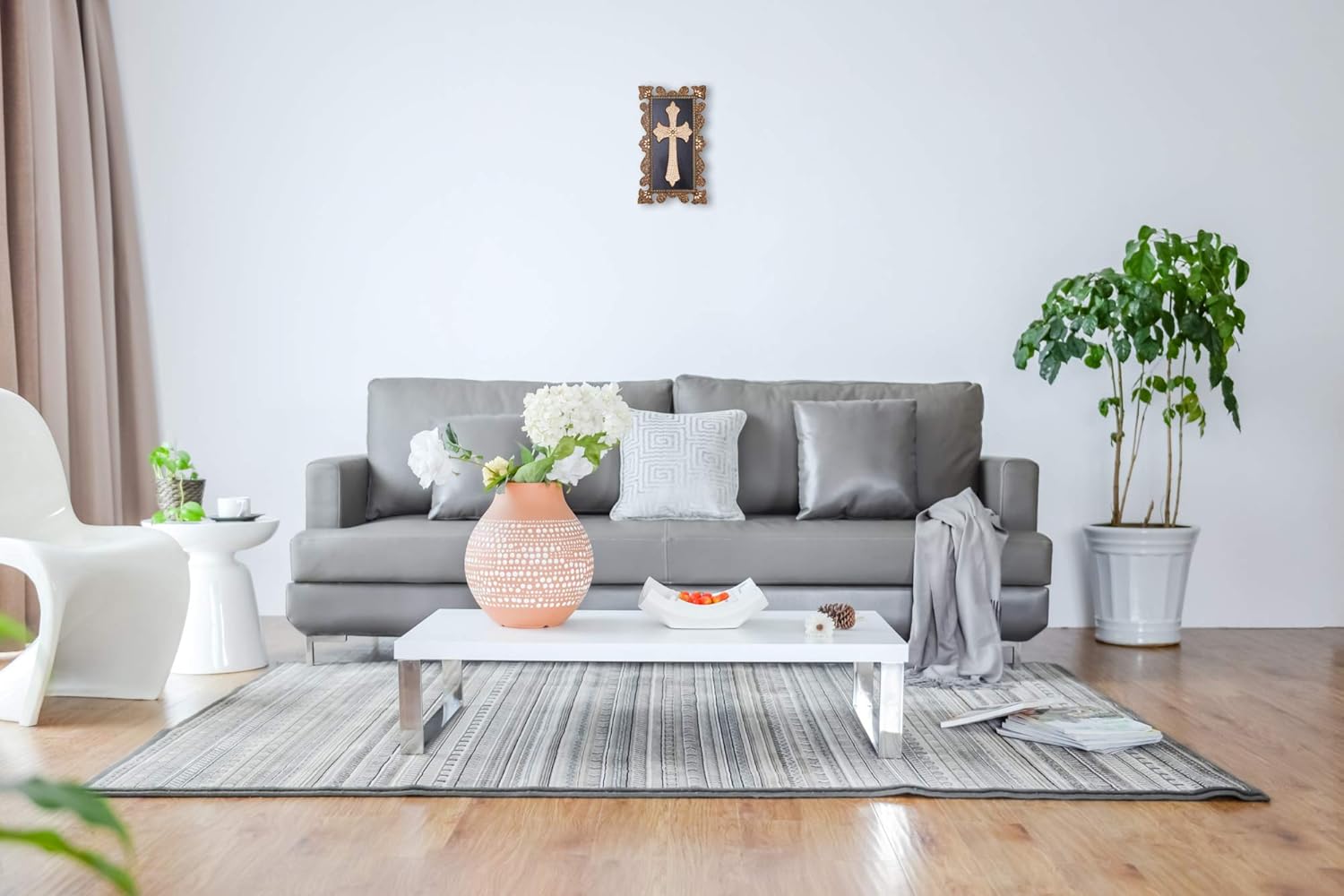 Decorative Wall Crosses for Home Decor - 100% Handcrafted Wooden Wall Cross Hanging Painting - mj27jsg70ba