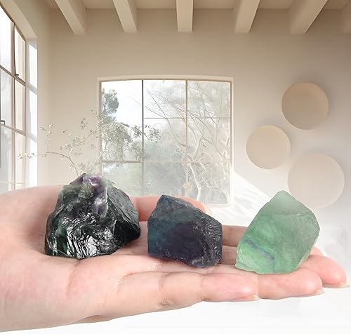 Miniatura 4 de Cristales en bruto de piedra de fluorita a granel de 1.1 lb - Piedras naturales crudas para volar, cabbing, rocas fuentes, decoración, pulido