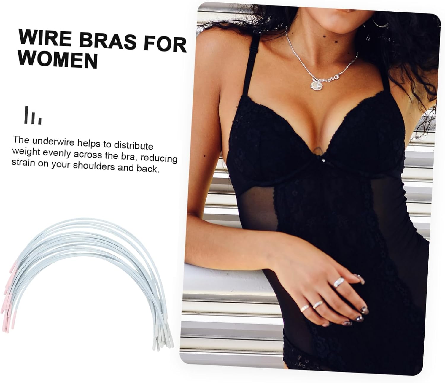 BATHVEVE 10 Pairs Bra Underwire Replacement for Women Steel Rings for Bras DIY Sewing Support Underwire Repair Accessories Suitable for Everyday Wear