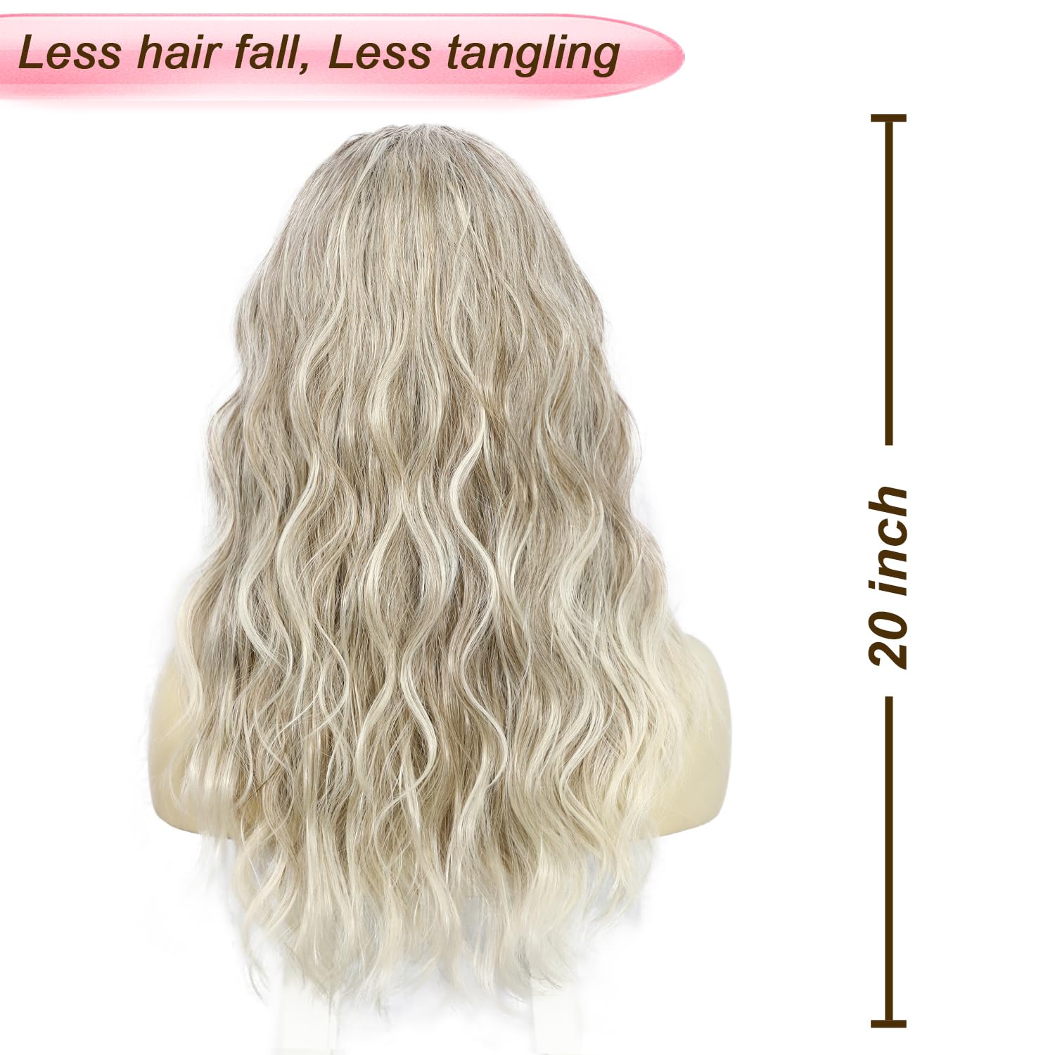 Sapphirewigs Headband Wig Grey Wavy Synthetic Headband Wigs for Women Body Wave Glueless Short Hair Daily Wear Date Party Halloween Christmas 20 inch - Image 2