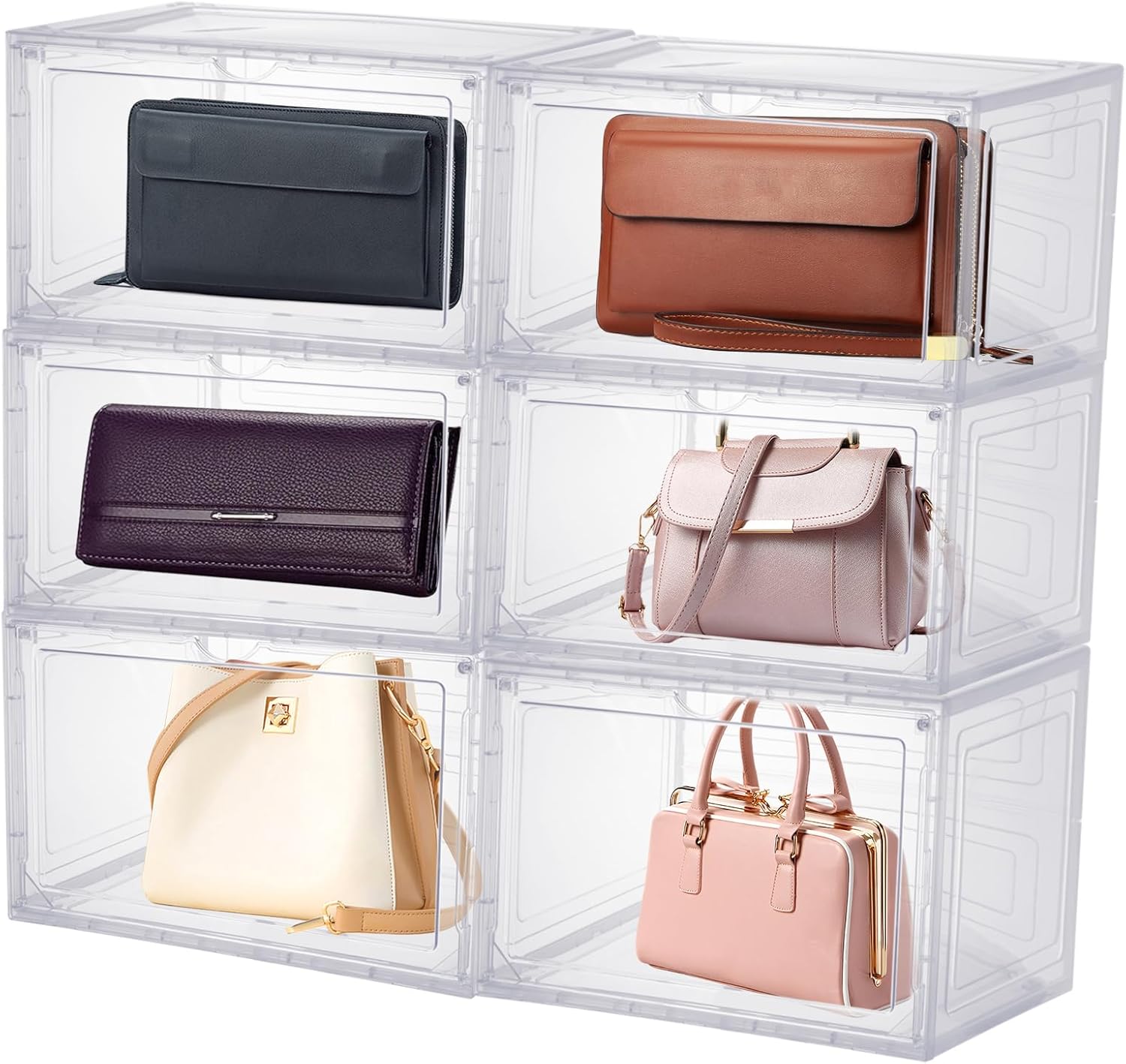 Amazon.com: LOYORTY 6PCS Plastic Handbag Storage Organizer for Closet ...