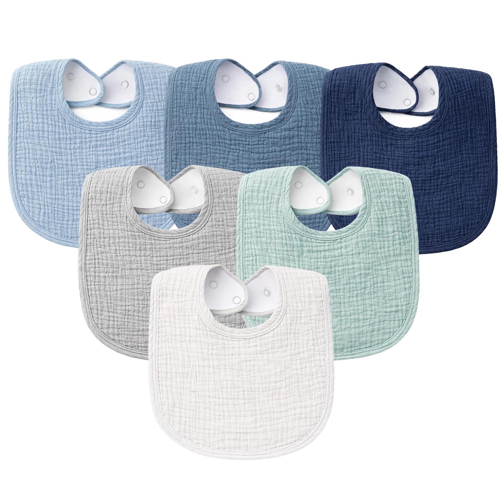 SurPse 6 Pack Baby Bibs 0-6 Months - newborn bibs, Dribble Bibs, Feeding Bibs -Cotton Baby Bandana Bibs for Teething, Drooling, Weaning - Baby Essentials