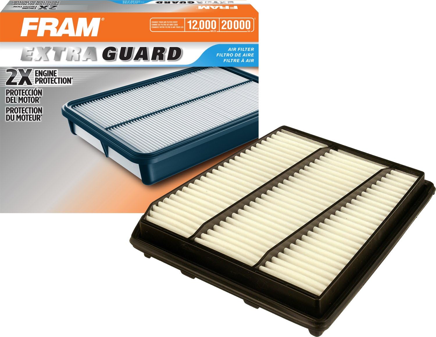 FRAM Extra Guard Rigid Rectangular Panel Engine Air Filter Replacement, Easy Install w/Advanced Engine Protection and Optimal Performance, CA8188