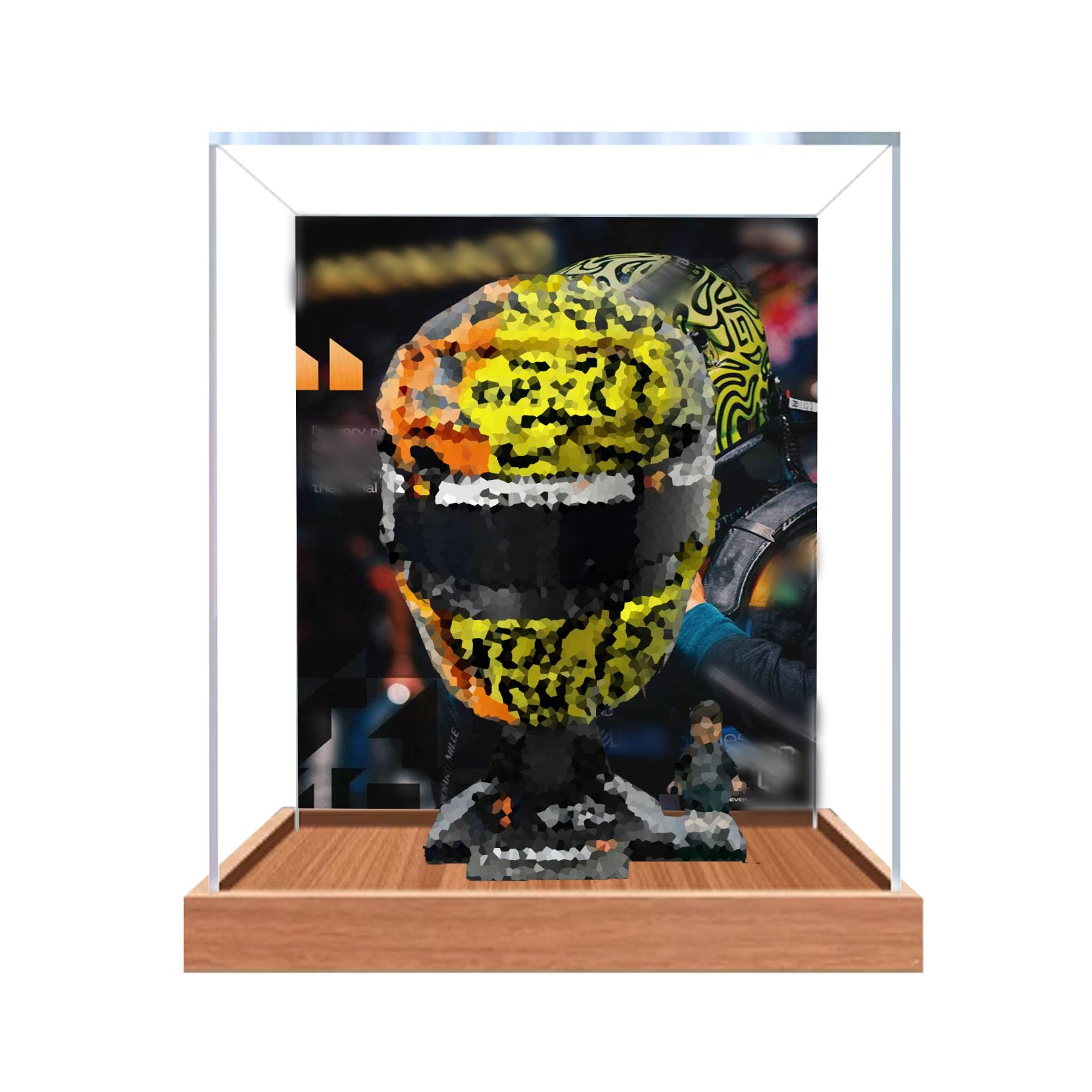 Dustproof acrylic Display Case for Le-go 43023 Helmets Model-display box only (StyleB Background 3mm)