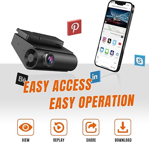 Miniatura 3 de Jack Boss Dash Cam 4K2.5K Ultra HD Cámara de tablero para automóviles, WiFi integrado, aplicación, pantalla IPS de 3 pulgadas, visión nocturna,