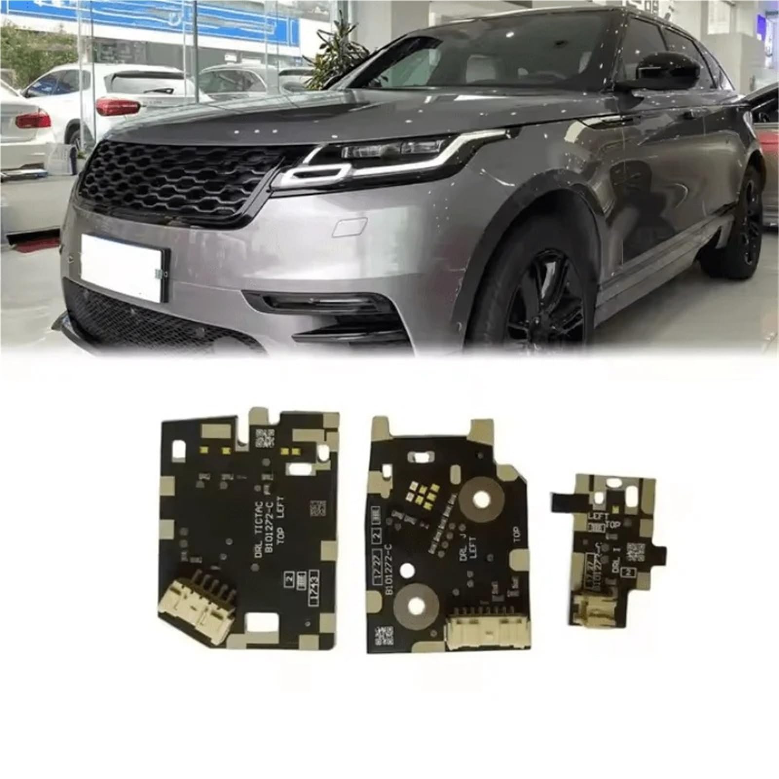 Gruppo Ottico Anteriore Auto Per Land Per Rover Velar 2017 2018 2019 2020 2021 2022 Faro LED DRL Schede Luce Di Marcia Diurna OEM B101672-C B101682-C Fari(3pcs for Left light)