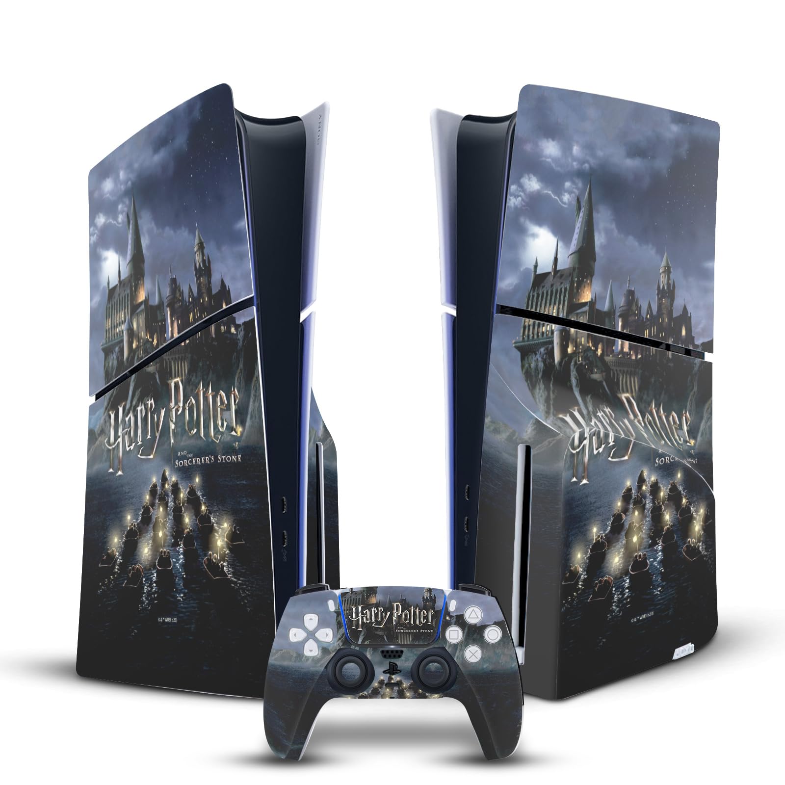 Head Case Designs sous Licence Officielle Harry Potter Château Graphiques Vinyle Autocollant De Jeu Peau Compatible avec Sony PlayStation 5 PS5 Slim Disc Edition Console & DualSense Controller