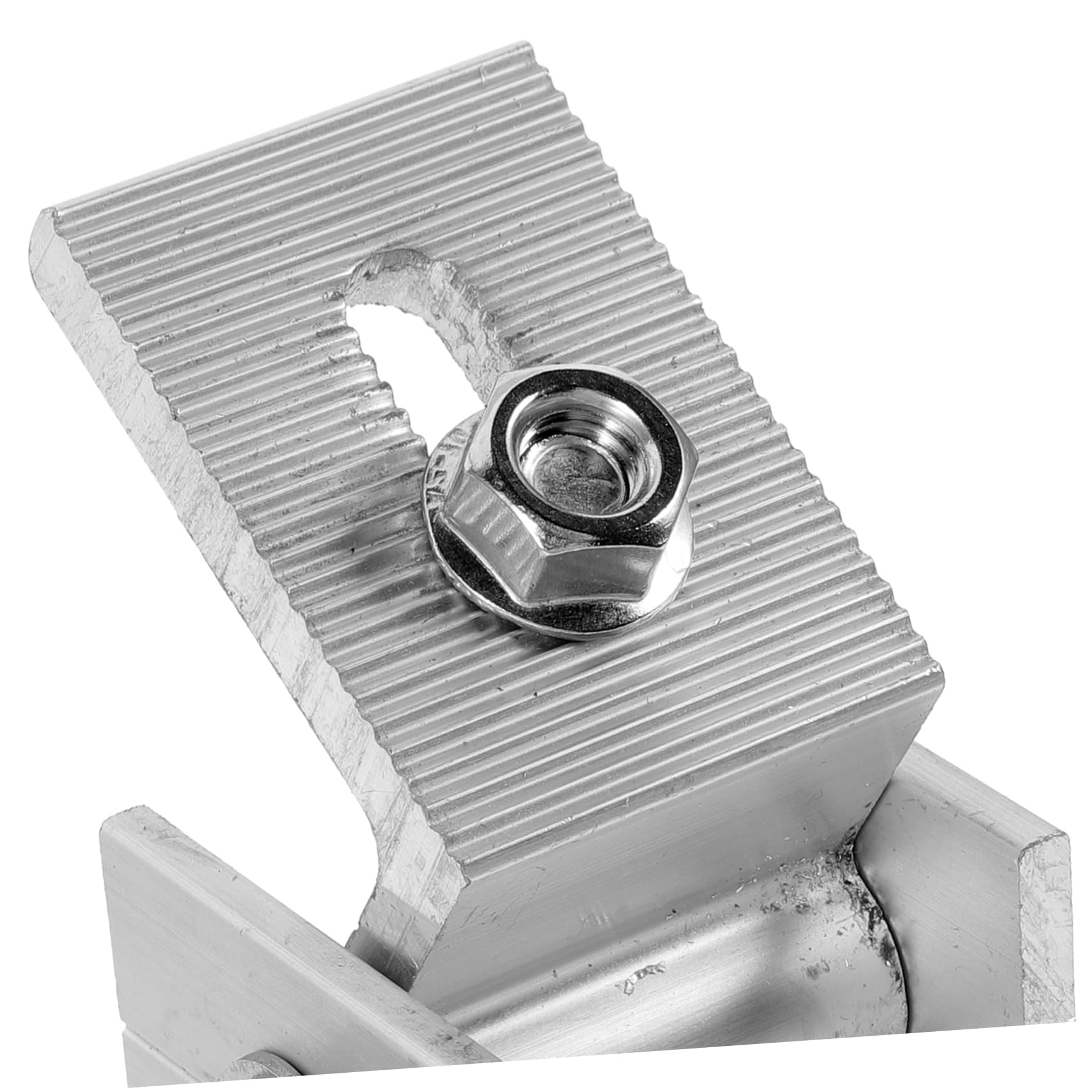 Mikikit Soportes de Montaje y Tornillos para Paneles Solares Ajustables Almohadillas de Goma de Aleación de Aluminio Kit de 4 Piezas para Instalación en Techo Plano para Energía Solar