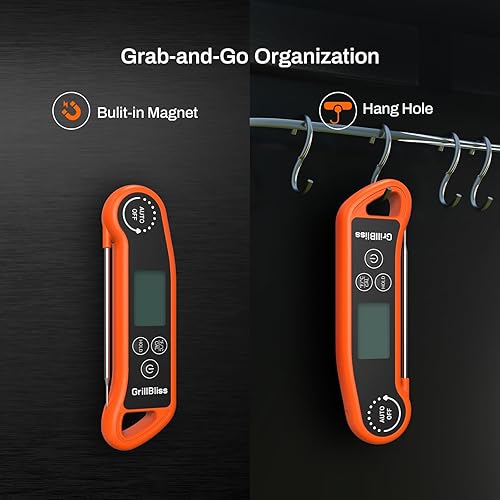 Miniatura 8 de Termómetro de carne de lectura instantánea, termómetro digital de carne con lectura rápida de 0.5 segundos, termómetro de cocina impermeable IPX5