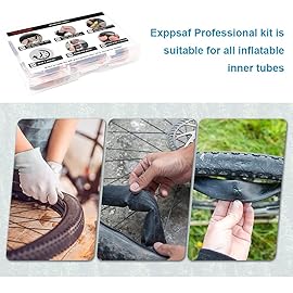 Bike Tire Repair Kit, Bicycle Inner Tube Puncture Patch Kits with Vulcanizing Patches, User Manual, Metal Rasp and Tire Lever, Bike Patch Kit for Mountain and Road Bike