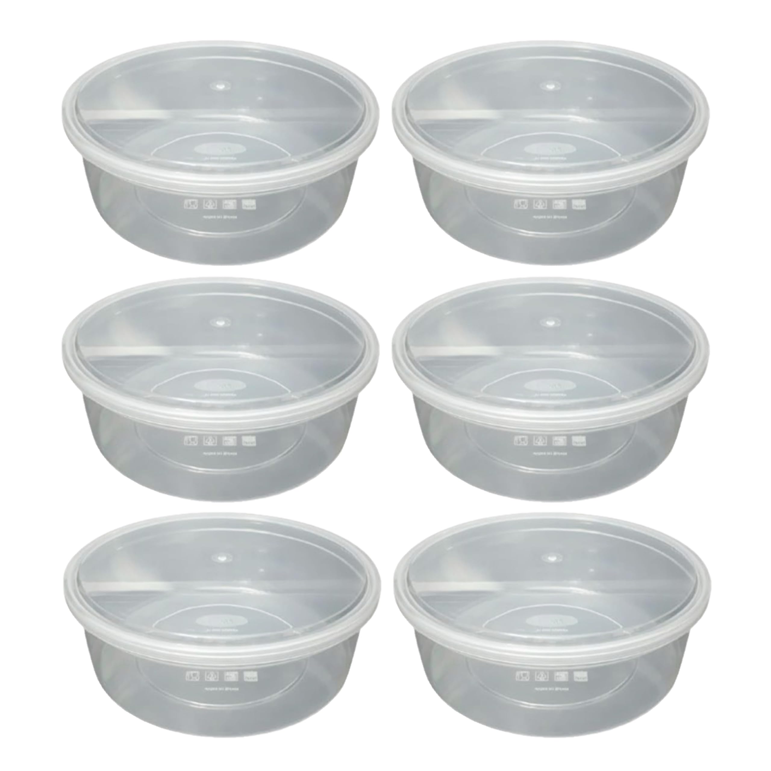 Eason Bros - Pack of 6 Large Round Food Storage Containers with Secure Seal Lids | BPA-Free Plastic Meal Prep Tubs | Stackable, Freezer, Dishwasher & Microwave Safe Kitchen Containers (2.5l Litre) โ image 1
