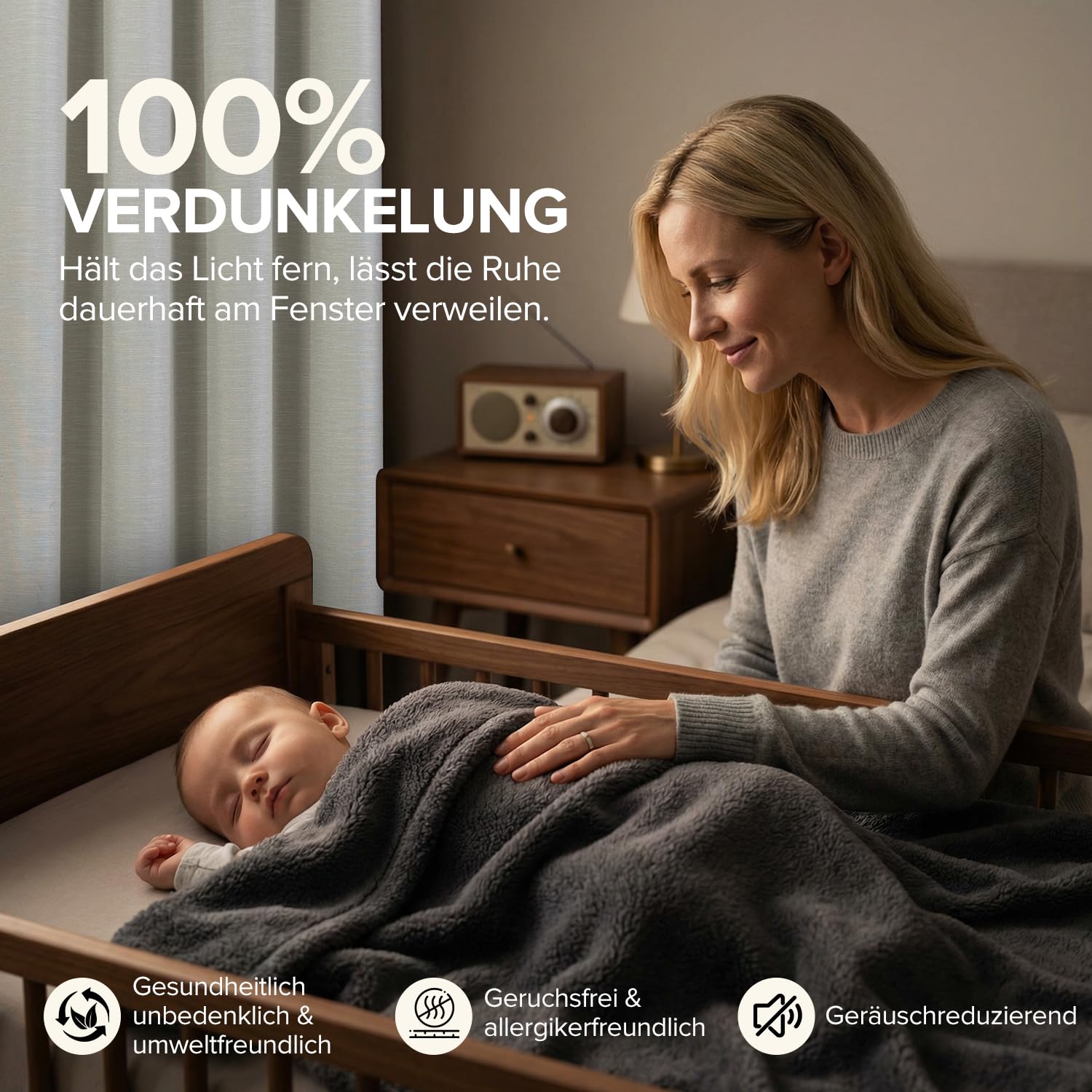100% Vorhänge Blickdicht Leinenoptik, Verdunklungsvorhänge Leinen 2er Set, H 175 x B 140 Thermovorhang Hitzeschutz Hellbeige Gardinen mit Ösen Lärmschutzvorhang für Schlafzimmer Wohnzimmer