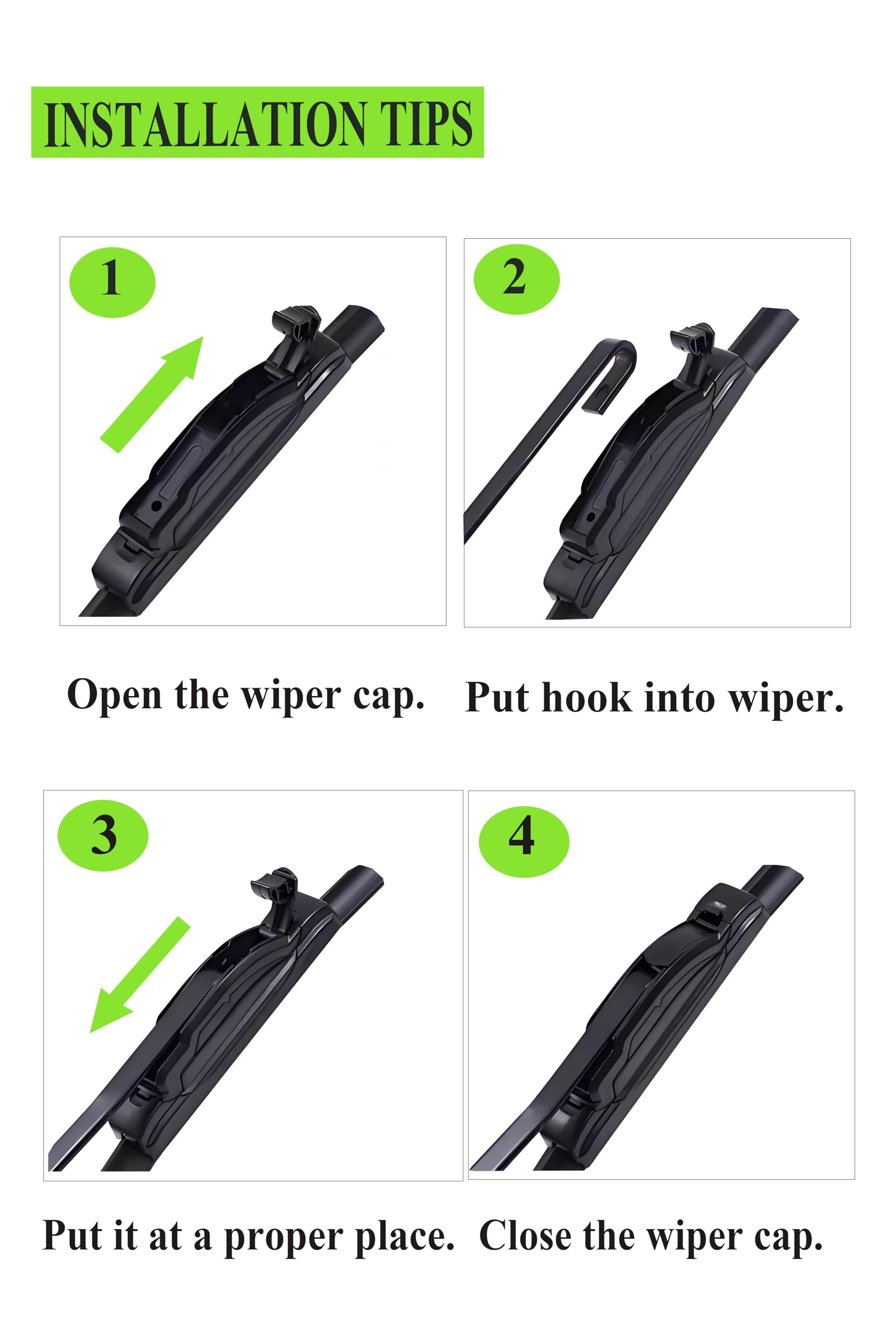 26/17/12 Inch Wiper Blade Set - U/J Hook Replacement For Nissan Rogue 2015-2021 & Pathfinder 2013-2019 (Set Of 3) - View #9