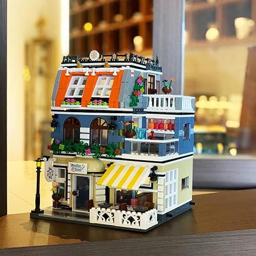 Miniatura 4 de ENJBRICK Kit de construcción cuadrado de montaje de hotel de jardín, juego de modelos de bloques de construcción de casas modulares para