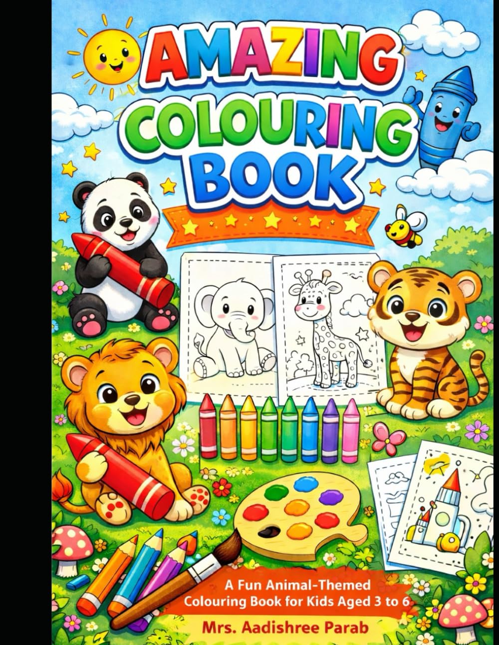 Amazing colouring book for kids 3 to 6 years: Theme Animal