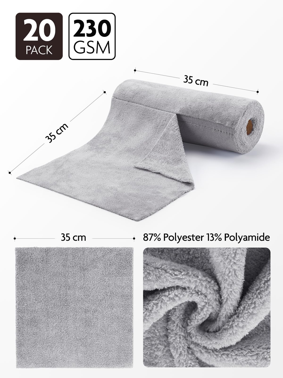 Rotolo Di Panni In Microfibra Fantasticlean - 20 Pezzi Strappabili, 35x35 Cm, Super Assorbenti E Riutilizzabili - Foto 9