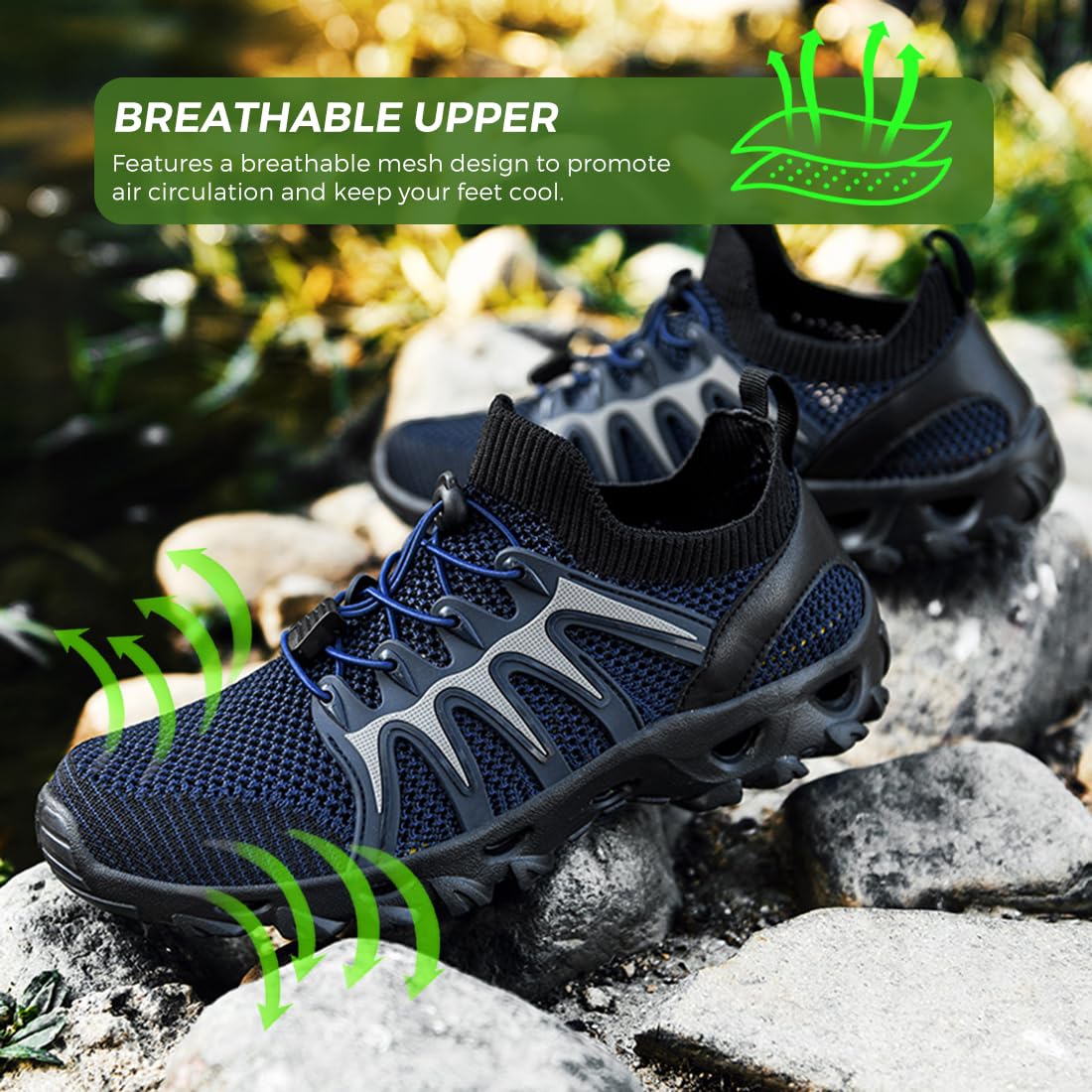 Rojeam Scarpe da Acqua Donna Uomo Scarpe da Immersione Antiscivolo | per Nuoto, Surf, Paddle, Escursionismo