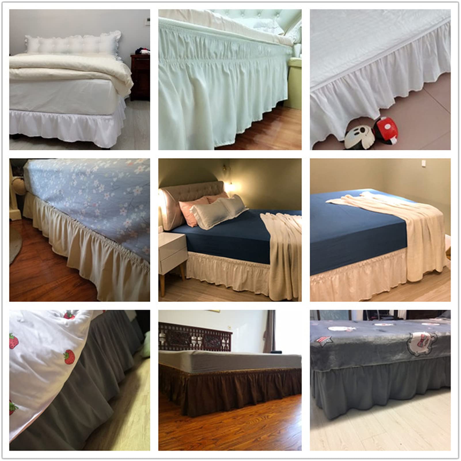 Gonna Letto Plissettata In Poliestere - Giroletto Elasticizzato 3 Lati Per Letti Singoli/Matrimoniali - Foto 2