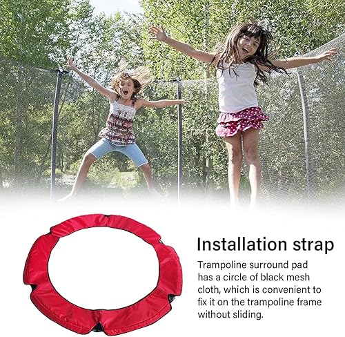 Miniatura 8 de Almohadilla envolvente para trampolín, 55 pulgadas, tela Oxford de repuesto para trampolín, almohadilla envolvente resistente a desgarros, borde en