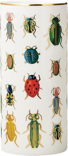 RIFLE PAPER CO. Beetles & Bugs - Jarrón de porcelana para decoración de habitación y hogar, ilumina una sala de estar, mesa de cocina o granja,