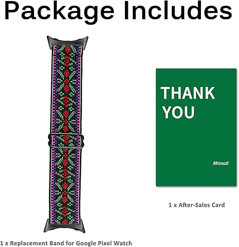Miniatura 8 de Miimall Compatible con Google Pixel Watch 2 Band (2023) Pixel Watch, correa de nailon elástica