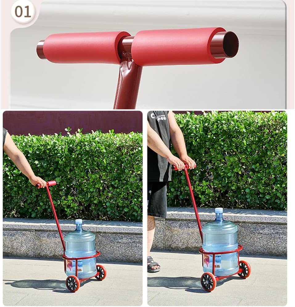 Portable Lightweight Hand Truck, Bucket Cart, Garbage Cart, Gas Bottle Transporter, Wheeled Trolley, Suitable for Moving, Outdoor Use, Home, Travel, and More (Fits for Circumference ＜37'')