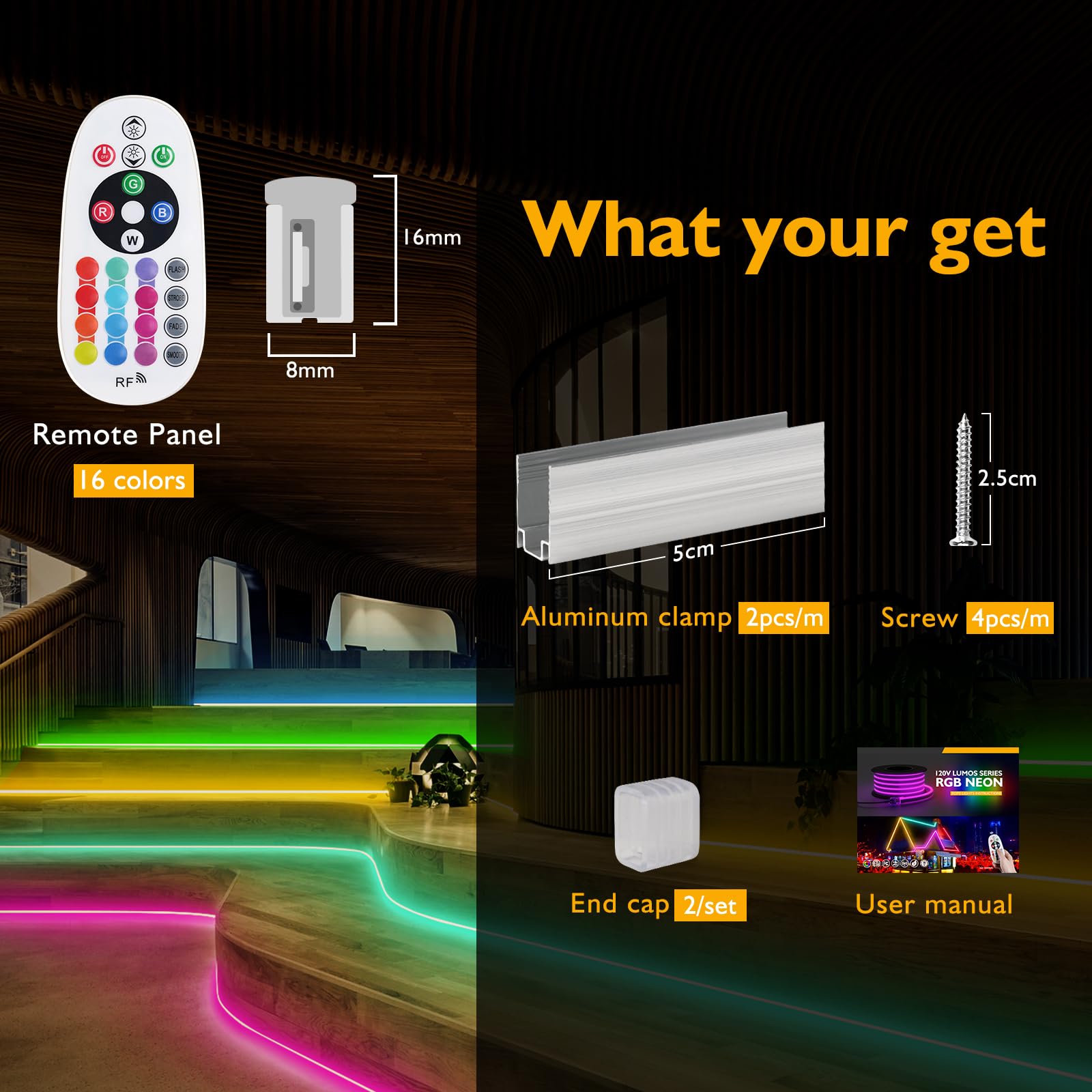 Tira de luces LED de neón RGB de 30 m, resistente al agua, IP65, con ajuste de brillo, flexible de neón con cambio de color, para supermercado, alta construcción