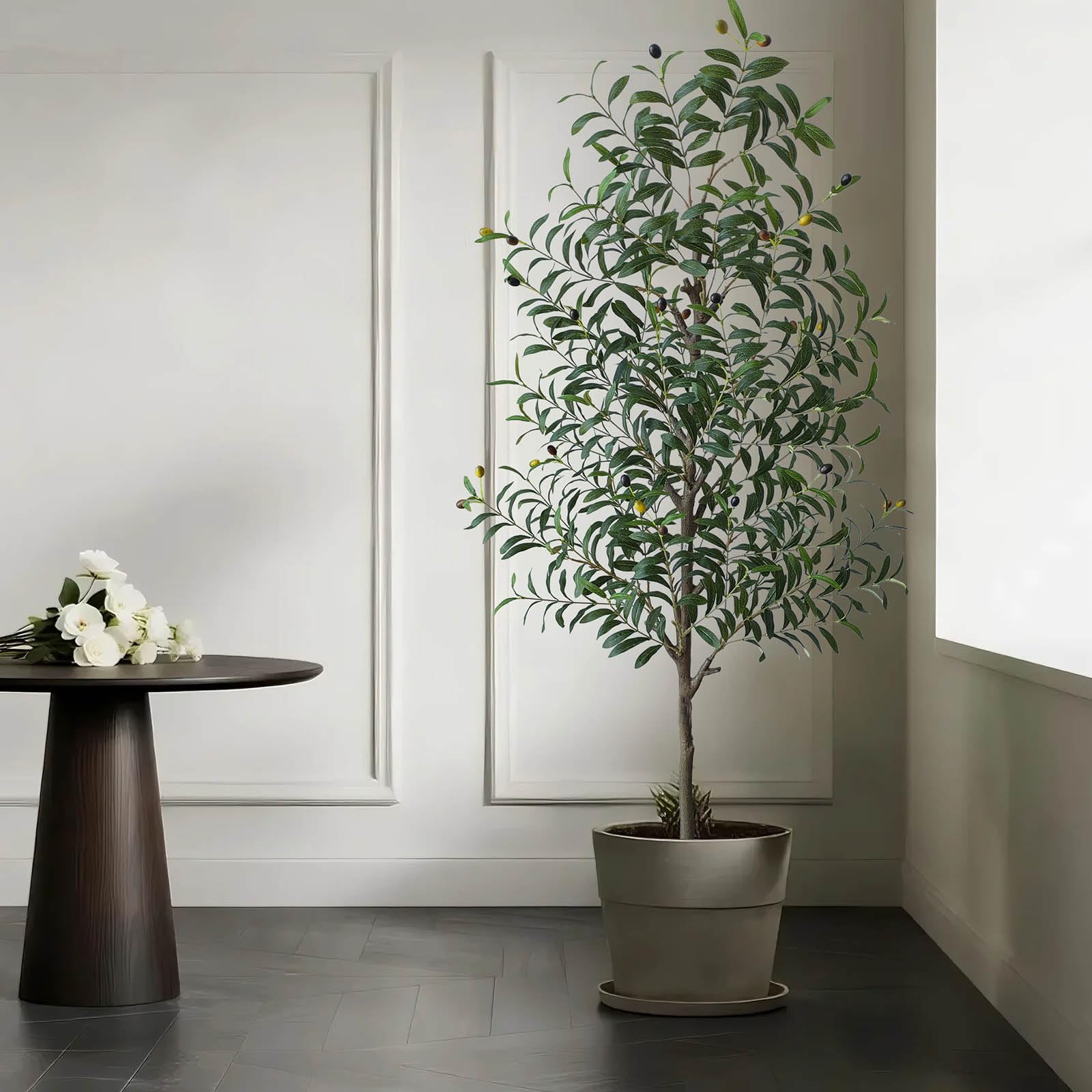Olivier artificiel - 180 cm - Plantes artificielles - Grand olivier artificiel pour salon, bureau, balcon