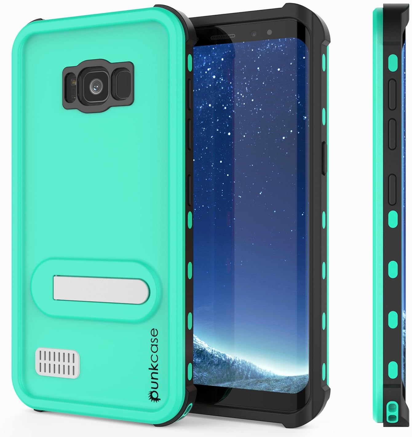 Punkcase for Galaxy S8 Waterproof Case [KickStud Series] [Slim Fit] [IP68 Certified] [Shockproof] [Snowproof] Armor Cover W/Built-in Kickstand + Screen Protector for Galaxy S8 [Teal]