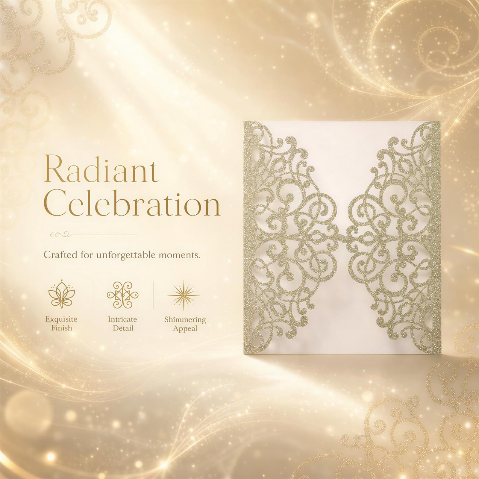 50 szt. kartek z zaproszeniami ślubnymi, 4.7 x 5.5 in / 12 x 14 cm, z błyszczącym wykończeniem, europejski wzór na zaręczyny, wieczór panieński, bez kopert, 50 szt
