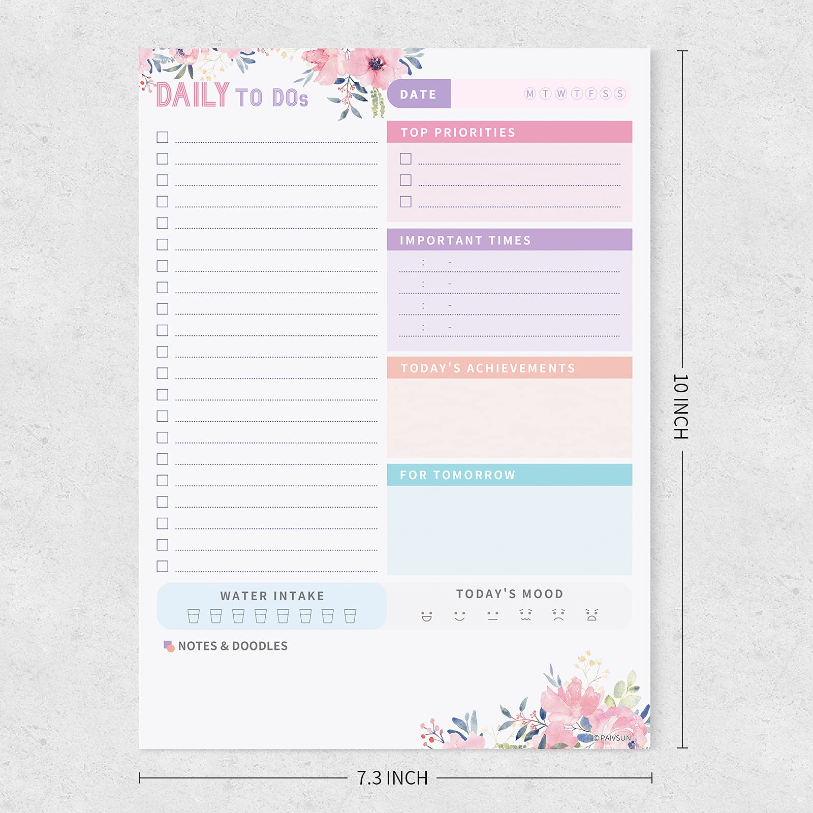 PAIVSUN 2022 Daily Planner To Do List Notepad, Undated Day Planner Note