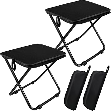 2 Pack Camping Stool 13 Inch Portable Folding Stool for Adults, Lightweight Small Foldable Stools for Fishing Hiking Outdoor Gardening