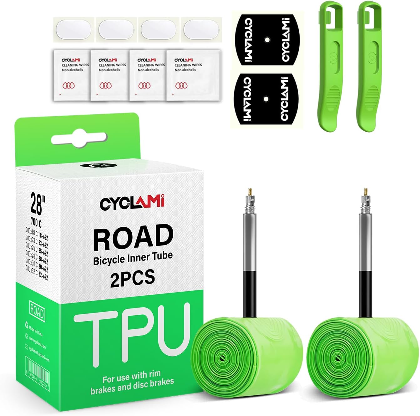2pcs CYCLAMI Ultralight 700C Bike Inner Tube 30g TPU Road Bicycle Tire