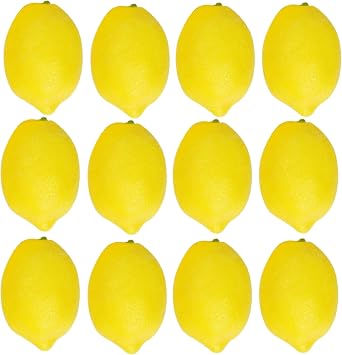 Notakia 12 Pcs Artificial Lemons Artificial Fruits Fake Lemons Lifelike Lemonade Simulation Party Kitchen Table Summer Decorations Vase Filler Photographic Props