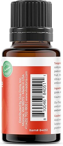 Miniatura 3 de Viva Doria Aceite esencial de mandarina, 100% puro, aceite esencial natural, sin diluir, para aromaterapia, grado alimenticio, 0.5 onzas líquidas