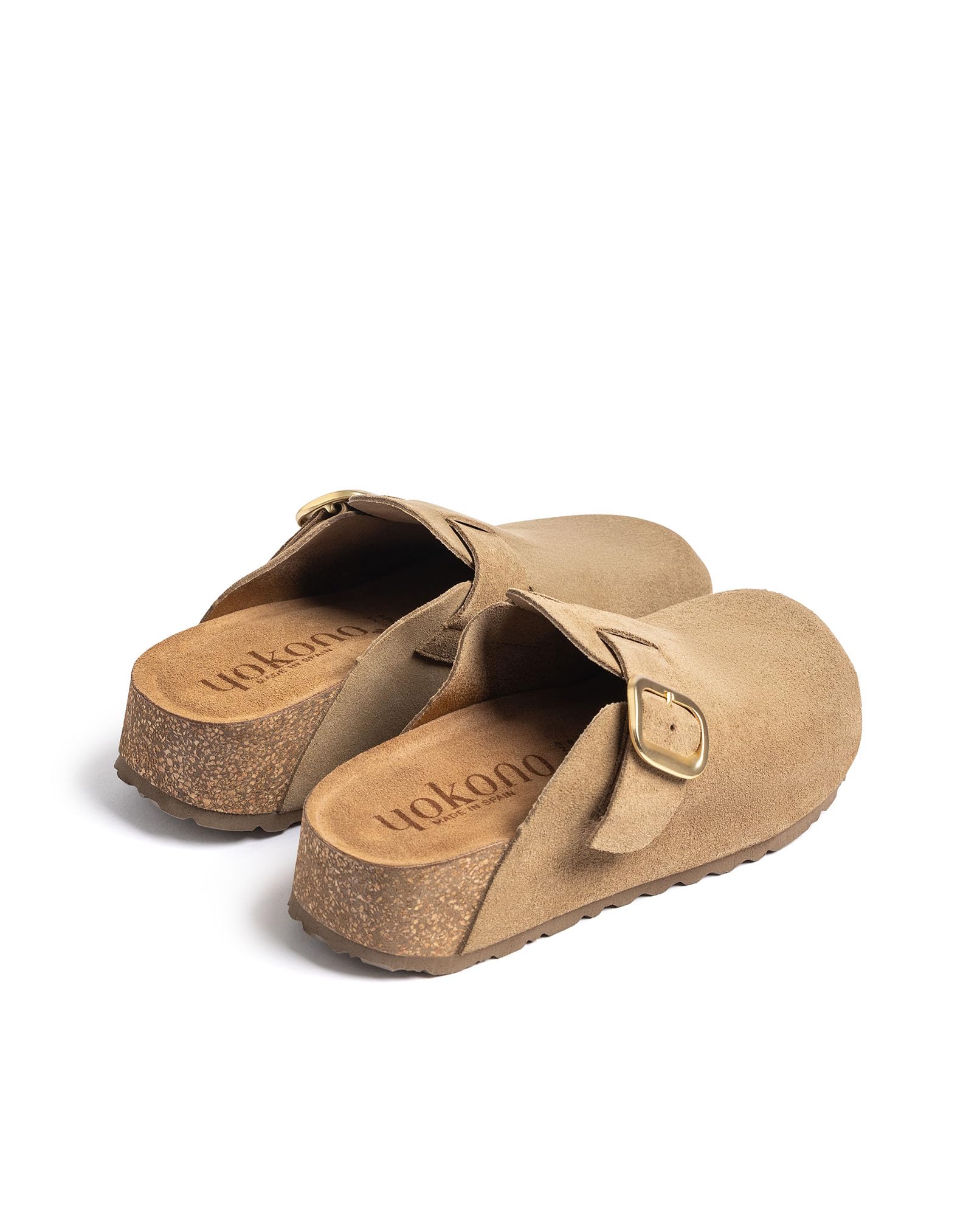 Yokono Zueco Plataforma WIWI-264 MARRÓN Claro | Zapatos Mujer Primavera-Verano | Piel Vacuna Serraje | 4 CM