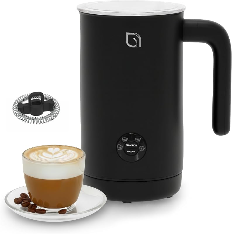 Eco Series Milk Frother, 4 in 1 Milk Steamer, One Button Operation Hot and Cold Foam Maker 8.12oz/240ml Milk Warmer for Coffee & Latte, Made from 99% Recycled Plastics, 100% Non-Toxic