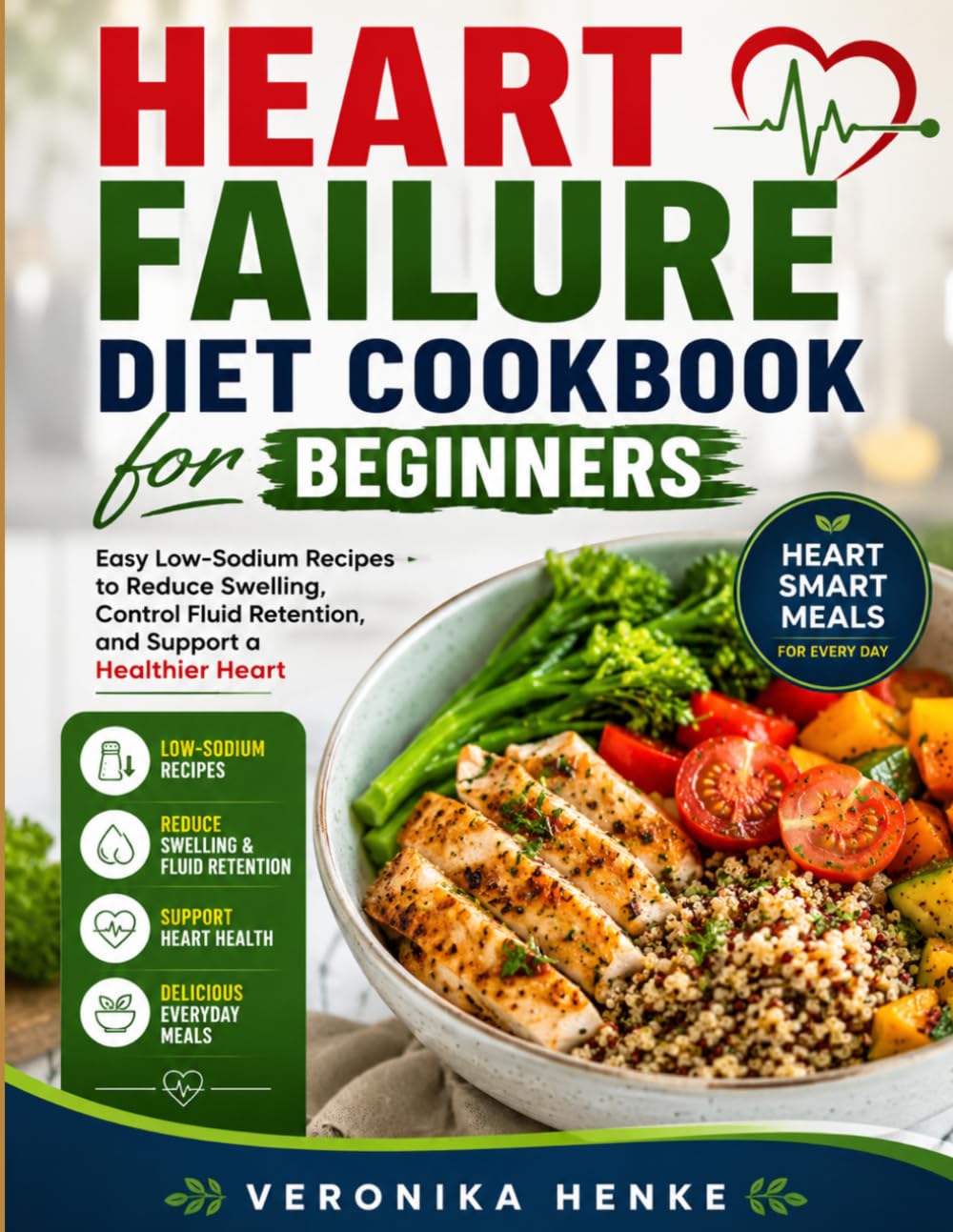Heart Failure Diet Cookbook for Beginners: Easy Low-Sodium Recipes to Reduce Swelling, Control Fluid Retention, and Support a Healthier Heart
