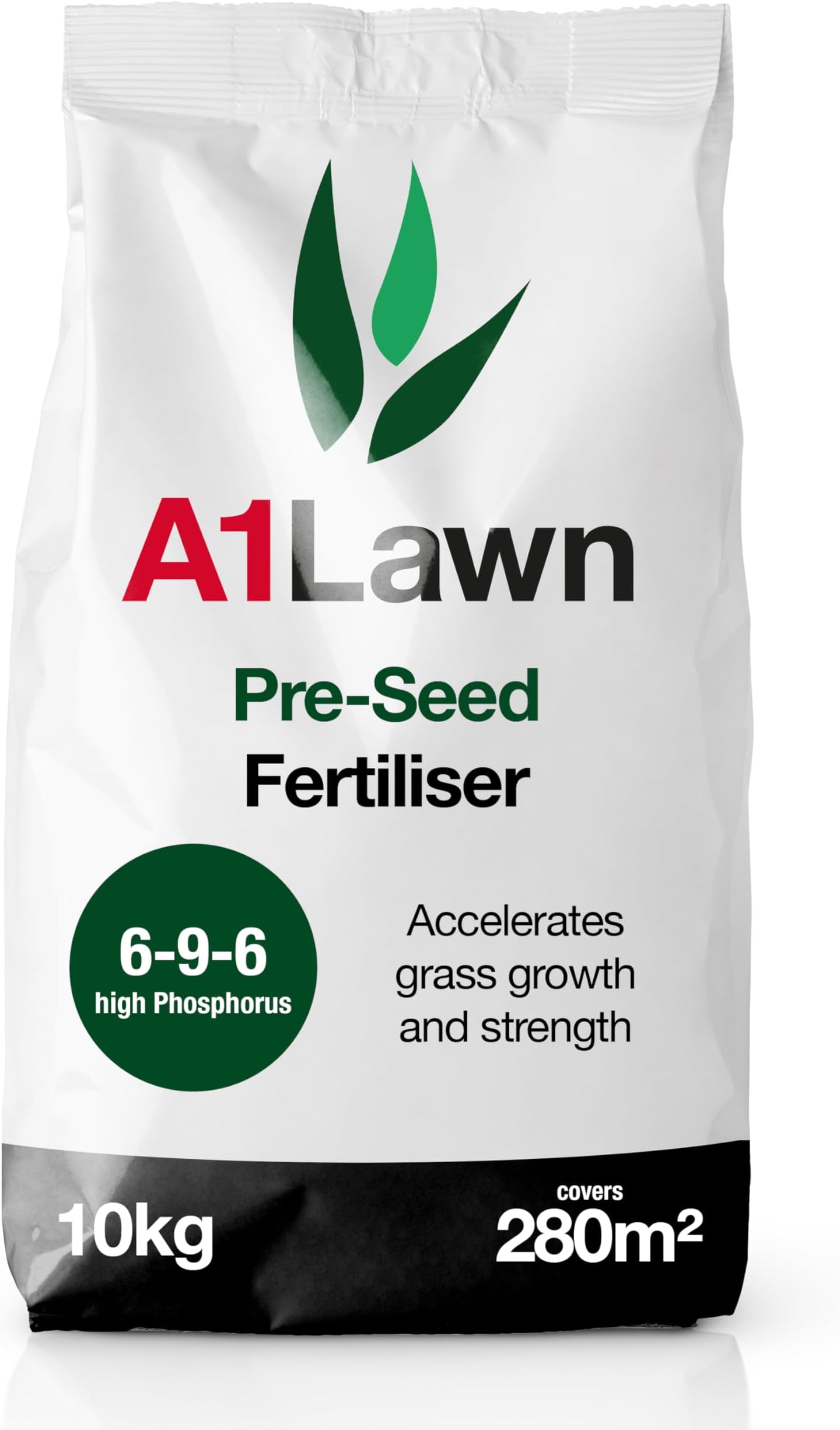 A1 Lawn New Grass Pre-Seed & Pre-Turf Fertiliser, 10kg (280m2) - [6-9-6] Phosphorus Rich Feed with Potassium & Nitrogen - UK Professional Grade to Accelerate Germination & A Healthy Root System.