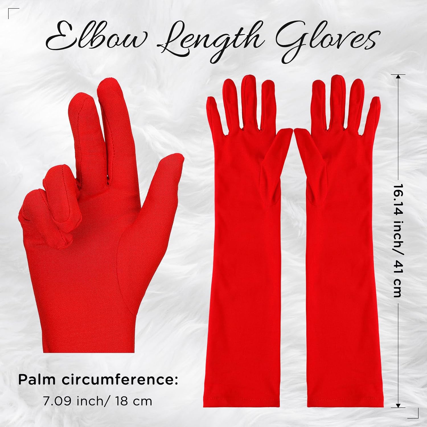Boyiee Long Opera Elbow Length Gloves 16 Inch Banquet Party Wedding Stretchy Costumes Gloves for Men Women