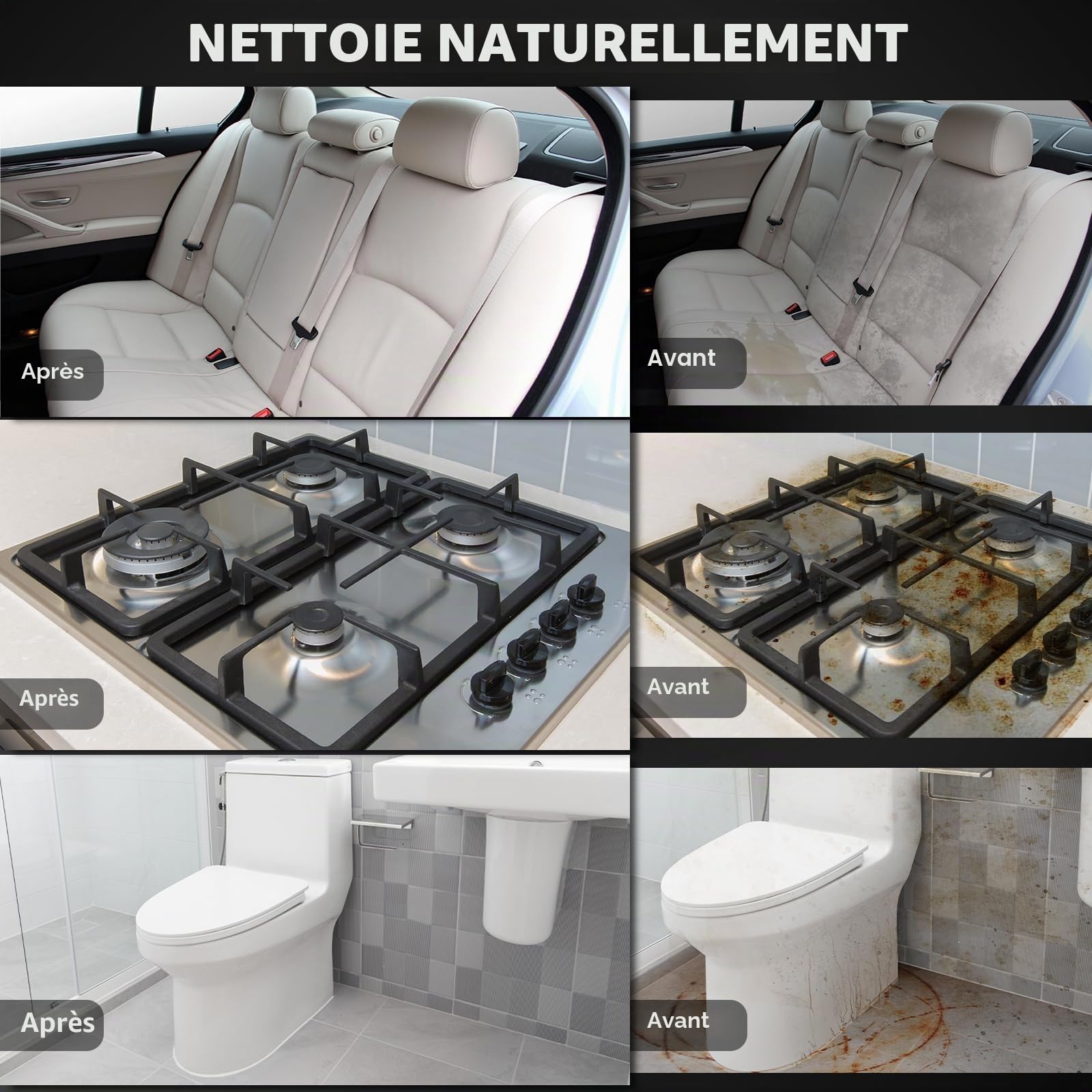 Nettoyeur Vapeur Portable, Nettoyeur à Vapeur Portatif Polyvalent avec Verrouillage de Sécurité et 14 Accessoires pour la Salle de Bain, les Fenêtres la Cuisine(Noir&Blanc)