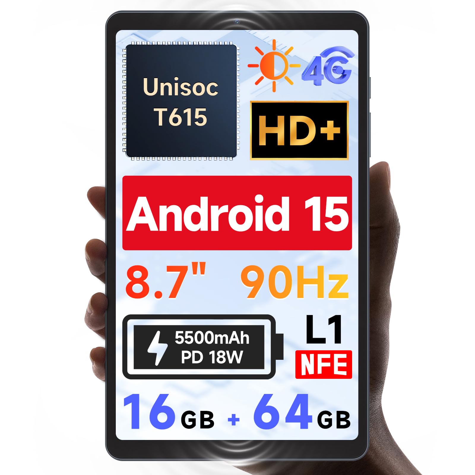 タブレット 8.7インチ Android 15 Wi-Fiモデル 5500mAh 2025 New Android 15] 8.7
