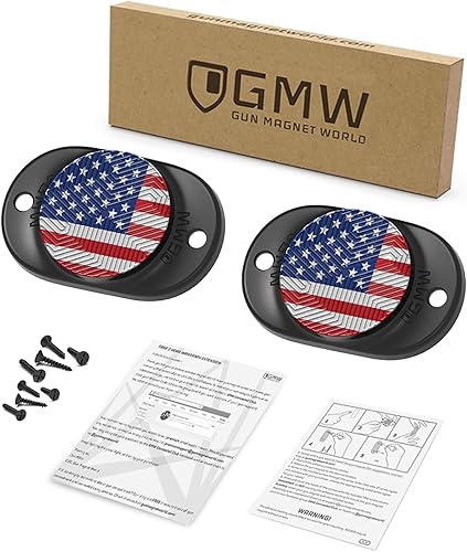 Miniatura 19 de GMW Gun Magnet [2-Pack] 30 lbs. Rating Magnetic Gun Mount HQ Rubber Coated Gun Magnet Buckler Series for Car, Truck, Desks, Safes, and Walls