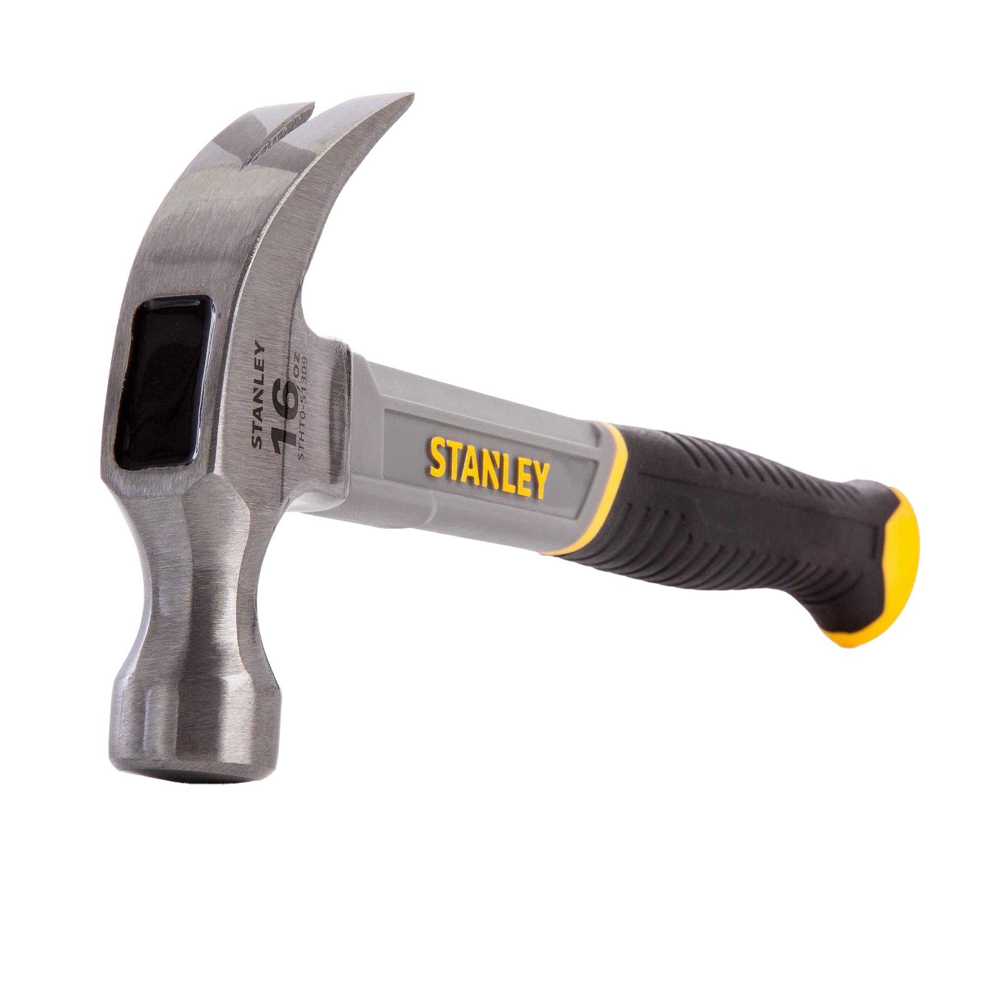 STANLEY 20 Unzen. Gekrümmter Klauen-Fiberglas-Hammer, Hochkohlenstoffstahl, Vibrationsdämpfung, Ergonomischer Anti-Rutsch-Griff, 570g, STHT0-51310