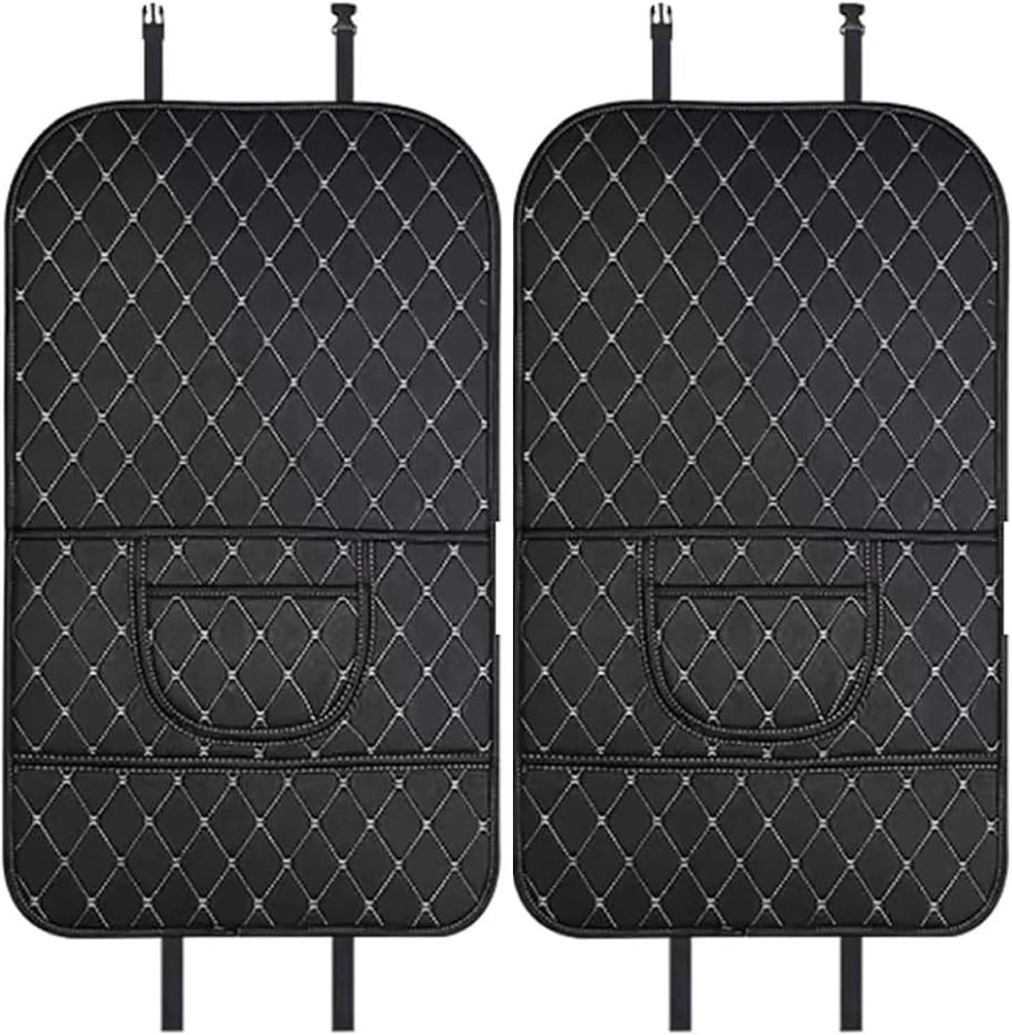2-Pcs Car Seat Kick Protectors Back Seats for ​​Mercedes-Benz GLE 350 2023, Universal Leather Anti-Scratch Resistant Mats Waterproof Pad for SUV Minivan Truck, E/Beige