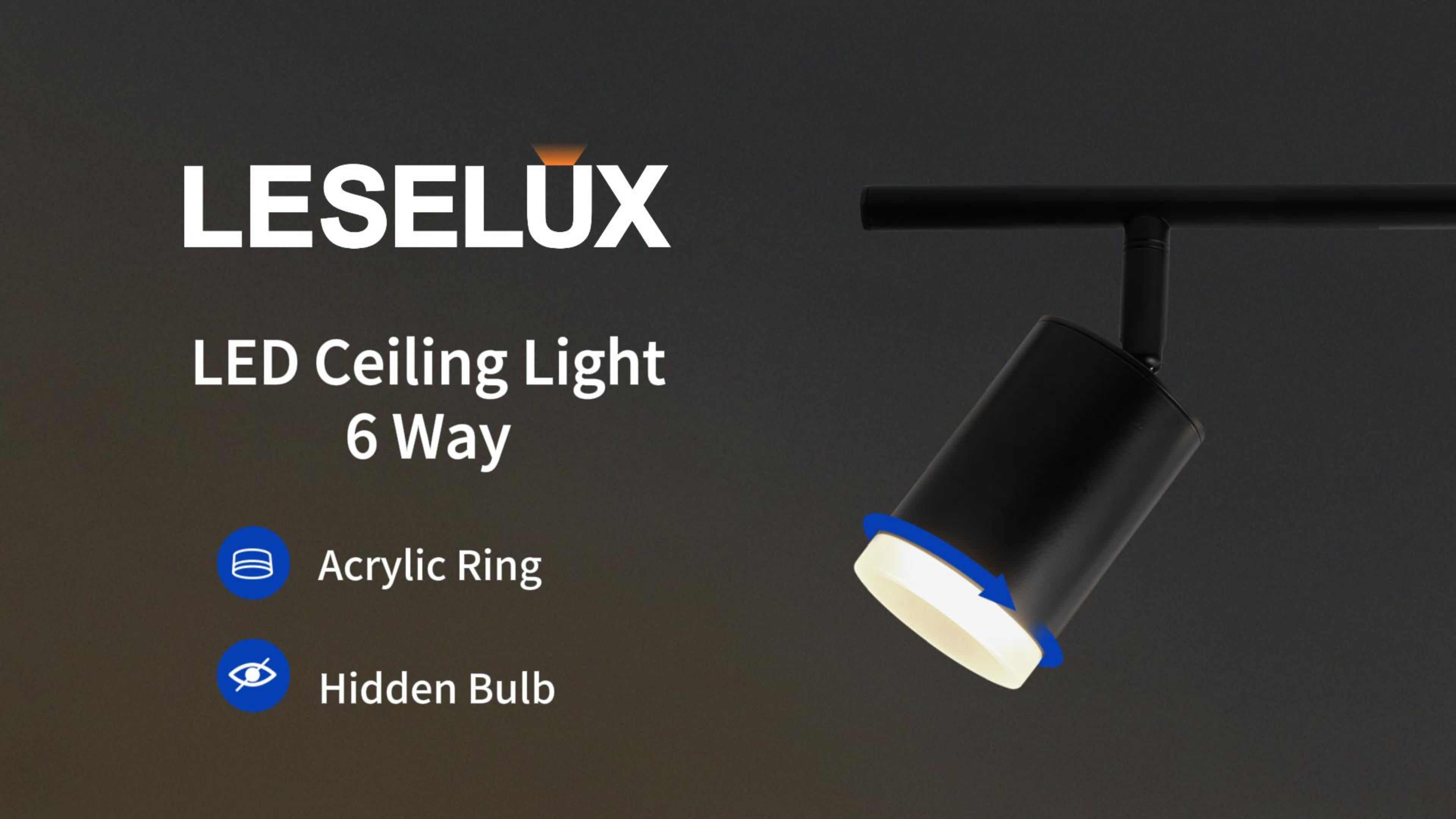 Lampadario A Faretti LED Leselux 6 Luci - Orientabile, Nero, GU10, Per Cucina E Soggiorno - Foto 10