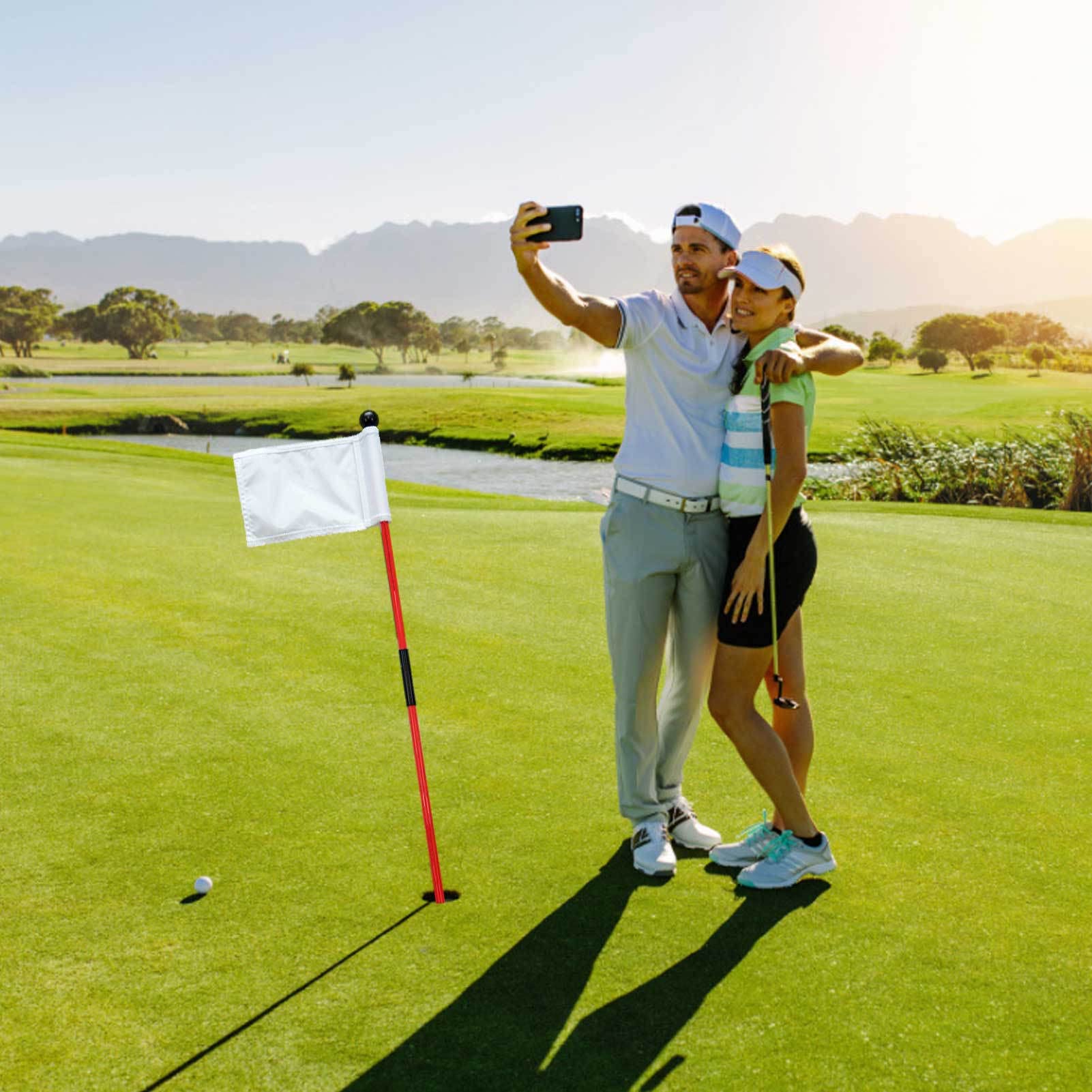 Yusheng Golf Flag Set, Putting-übungsgrünflaggenstock Loch Cup Set, Golffahne Mit Golfloch,Abnehmbares Golf-Putting Professional Golf Flagge
