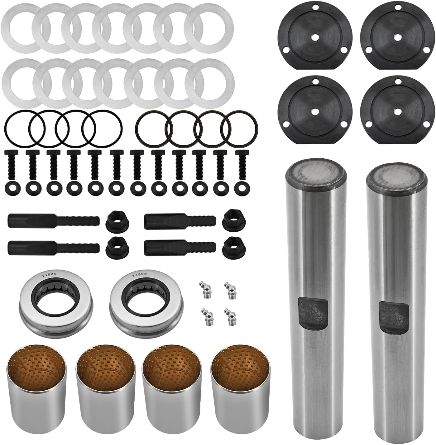 K961L King Pin Kit with Bushings Thrust Bearings Seals & Hardware No Ream Complete Front Axle Steering Repair Set NRK961L 8235-R202002 308-284 460.246E TDAR202002