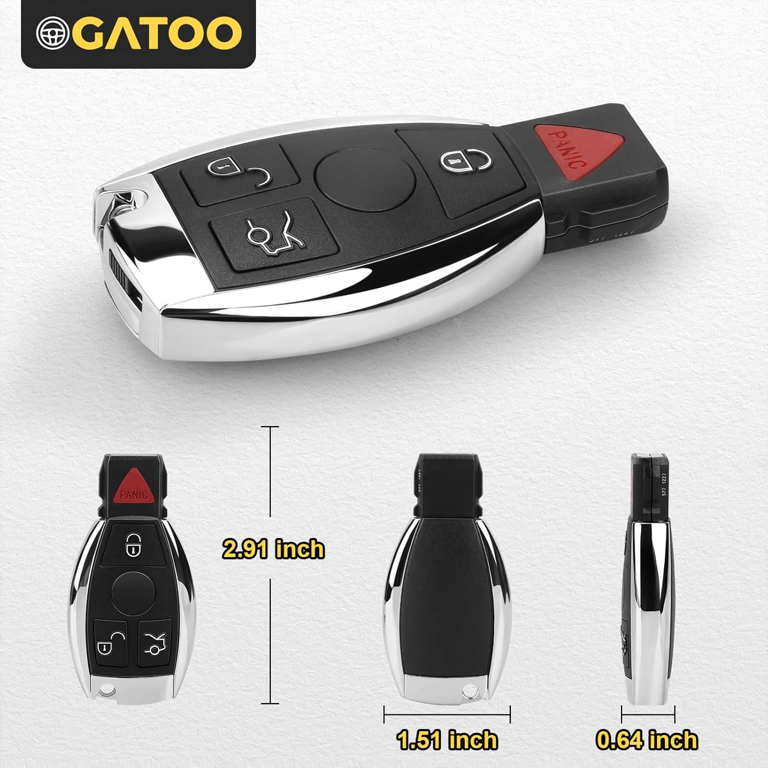 2× Keyless Entry Ignition Key Fob Replacement Fit for Mercedes-Benz E350 ML350 SLK300 CLK350 SLK350 R350 ML450 CL550 GL550 CLK ML S G K 2003 2004 2005 2006 2007 2008 2009 2010 2011 2012 2013 2014 - Image 5